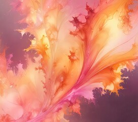 Light orange and pink colored watercolor fractal background with a gentle gradient, delicate gradient, ombre