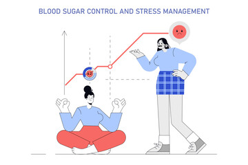 Blood Sugar Tracking. Flat Vector Illustration