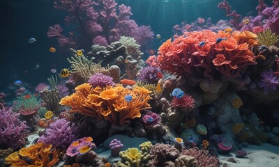 Colorful coral and anemones in Abbotts Lagoon, coral, marine life
