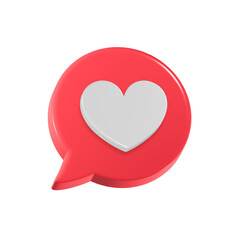 heart and love emoji icon,3D Social media online platform concept