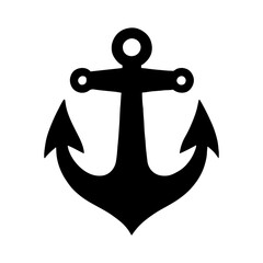 Vintage anchor silhouette icon vector illustration design on white background.