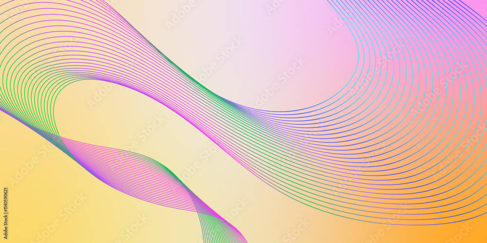 Poster Modern gradient background with abstract lines. Light color backdrop. Design for mobile app poster, banner of your website.
