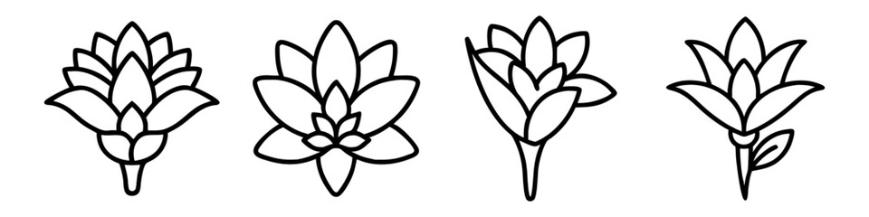 tuberose icon, flower line art, flower icon - Minimalistic black outline illustration of tuberose flower, perfect for icons, logos, and floral-themed designs.

