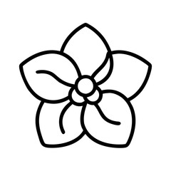 begonia icon, flower line art, flower icon - Minimalistic black outline illustration of begonia flower, perfect for icons, logos, and floral-themed designs.

