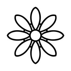 Obraz premium black eyesusand icon, flower line art, flower icon - Minimalistic black outline illustration of black eyesusand flower, perfect for icons, logos, and floral-themed designs.