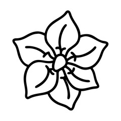 Fototapeta premium bougainvillea icon, flower line art, flower icon - Minimalistic black outline illustration of bougainvillea flower, perfect for icons, logos, and floral-themed designs.