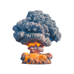 The Aftermath: A powerful 3D rendering of a massive explosion, capturing the raw power and destruction of a catastrophic event. The smoke billows and flames engulf the scene.