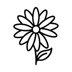 coneflower echinacea icon, flower line art, flower icon - Minimalistic black outline illustration of coneflower echinacea flower, perfect for icons, logos, and floral-themed designs.

