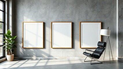 empty room with a picture frame
