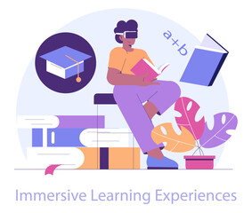 Immersive Reality. Flat Vector Illustration