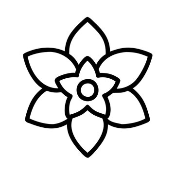 recommend clip art: daffodil icon, flower line art, flower icon - Minimalistic black outline illustration of daffodil flower, perfect for icons, logos, and floral-themed designs.
                    
                    