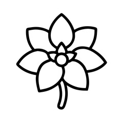 delphinium icon, flower line art, flower icon - Minimalistic black outline illustration of delphinium flower, perfect for icons, logos, and floral-themed designs.

