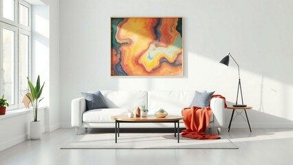 modern living room with fireplace