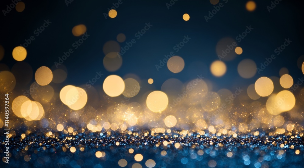 Poster captivating golden bokeh lights create a mesmerizing atmosphere, illuminating the night with vivid r