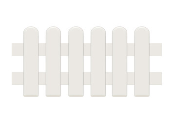 White fence isolated on png transparent background.