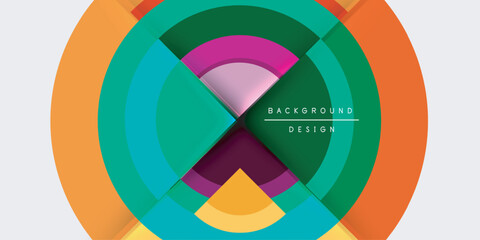 Obraz premium Circle and semi circle geometric background. Vector Illustration For Wallpaper, Banner, Background, Card, Book Illustration, landing page