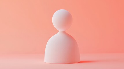 White figurine standing on pink background representing online social profile