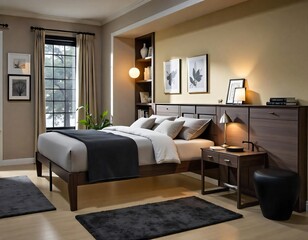 Fototapeta premium Bedrooms.The best image for inspiration on the latest trends in current seasonal designs.