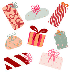 set of gifts on transparent background