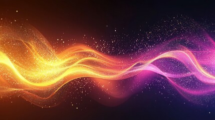 Dynamic waves of glowing energy abstract art digital design vibrant colors visual concept