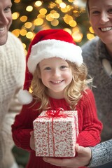 Joyful family christmas celebration home photography festive setting close-up family bonding