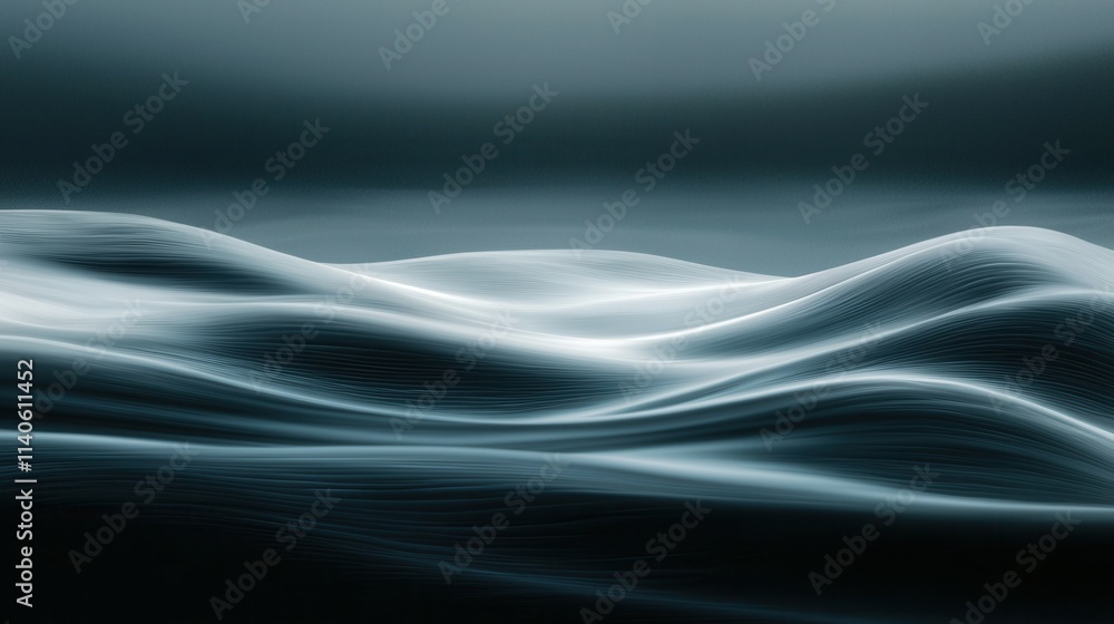 Poster abstract digital design light waves and gradients on a dark minimalist canvas