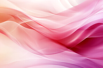 Fototapeta premium Abstract background flowing waves in soft shades of pink and white. The gentle gradients and subtle textures create a sense of serene movement, perfect for backgrounds or aesthetic compositions.