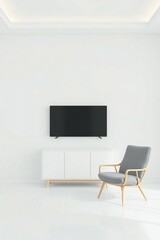 3d render of a room with tv