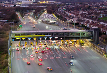 Kingsway Mersey Tunnel road Birkenhead, Wirral, England