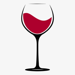 Minimalist Wine Glass Vector Logo.