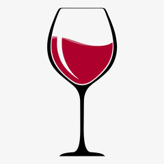 Minimalist Wine Glass Vector Logo.