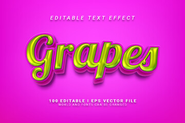 Obraz premium Grapes Editable Text Effect