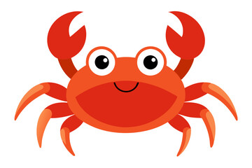 Vector Illustration of Cartoon Crab in Watercolor Style, Isolated on White Background - Fun, Colorful, and Creative Crab Illustration for Stock Design Projects,