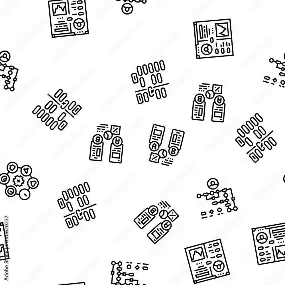 Aufkleber ui ux design agency user develop vector seamless pattern thin line illustration