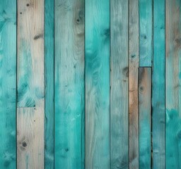 Woven wooden plank background with turquoise watercolor texture, natural wood grain visible, wooden wall art, abstract pattern