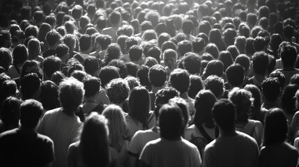 Silhouette of a large crowd gathered at an event