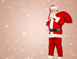 Full body santa claus on color background