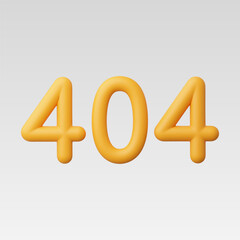 3d Realistic 404 Not found icon vector illustration