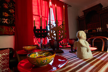 Ukrainian home decorated for Christmas traditional celebration