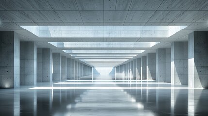Obraz premium A Modern Architectural Perspective: Exploring the Intersection of Natural Light and Concrete Geometry in a Vast Cylindrical Urban Space