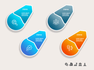 simple infographics timeline business workflow report background with business icon 4 steps for presentation
