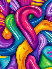 Obraz premium Colorful Hand-Drawn Doodles in Abstract Style