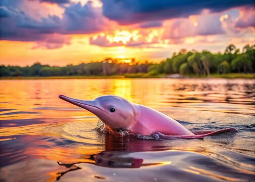 Pink River Dolphins:  Rare Amazonian Wildlife Photography, Endangered Species, Aquatic Mammals, Freshwater Dolphins, River Ecosystem