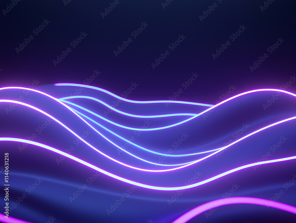 Poster dynamic light waves abstract background digital art futuristic theme close-up view visual flow and e