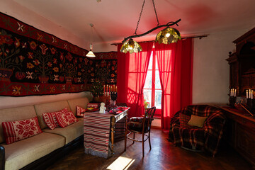 Ukrainian home decorated for Christmas traditional celebration