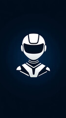 simple AI agent icon, black background