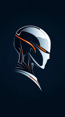 simple AI agent icon black background