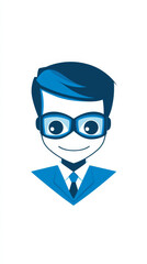 simple autonomous AI agent icon, white background