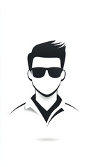 simple human icon white background 