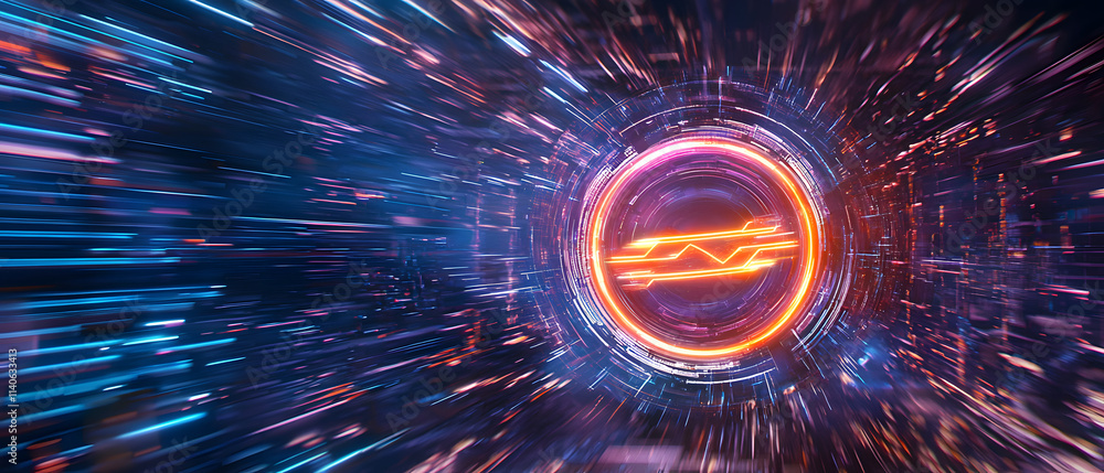 Aufkleber dynamic digital energy burst virtual space graphic display futuristic environment abstract viewpoint